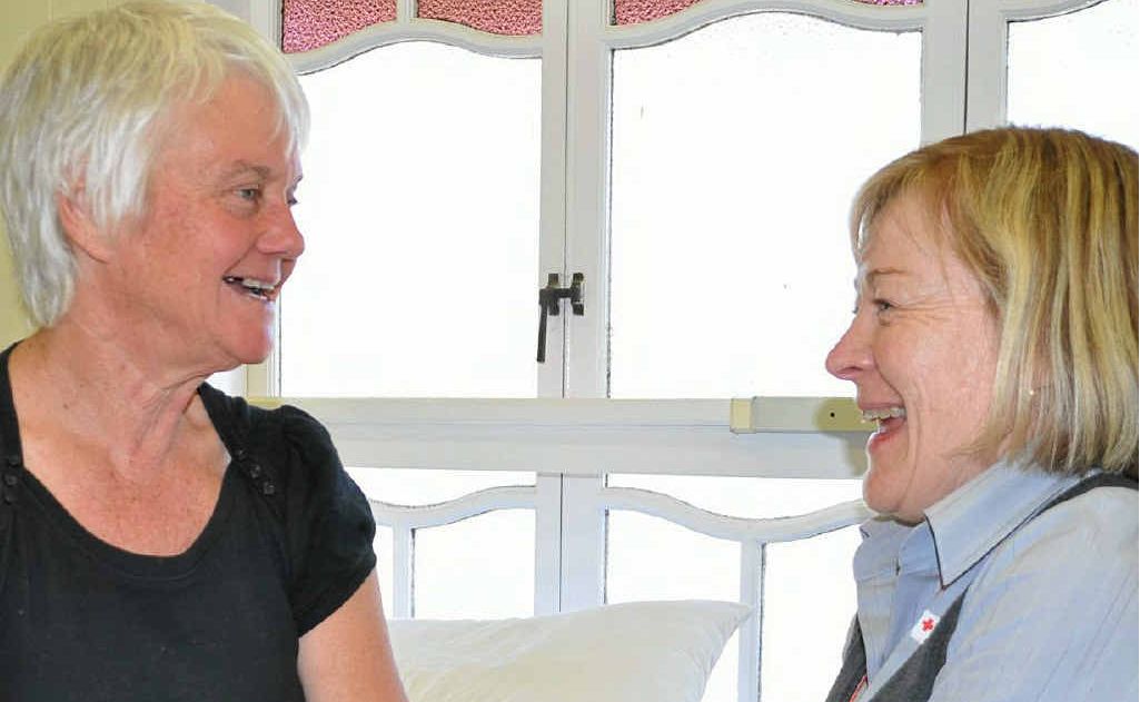 Maryvale’s Julie McFetridge, with Red Cross nurse Anne-Marie Buckly, gives blood for her 181st time.
